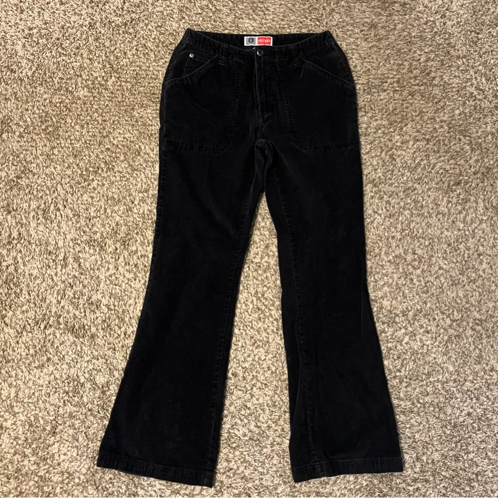 Vintage Arizona Black Corduroy Pants Women’s Size 5 Flare Leg 100% Cotton